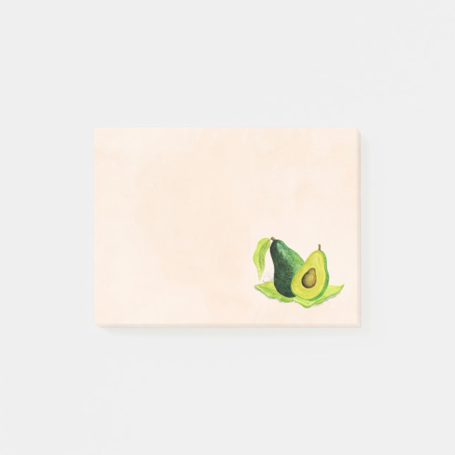 Post-it® Vert Avocado Fruit à vie morte en aquarelle (Devant)
