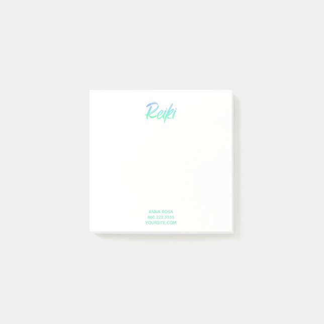 Post-it® Vert bleu et turquoise Reiki de *~* iridescent (Devant)
