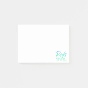 Post-it® Vert-bleu iridescent et turquoise de Reiki de *~*