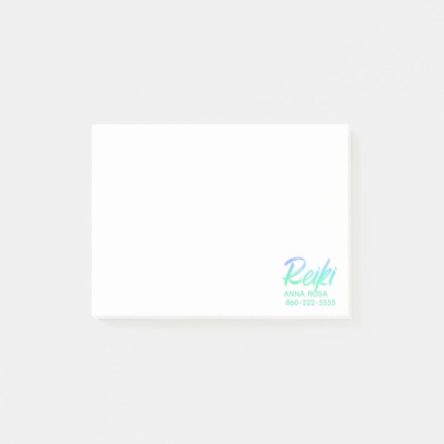 Post-it® Vert-bleu iridescent et turquoise de Reiki de *~* (Devant)