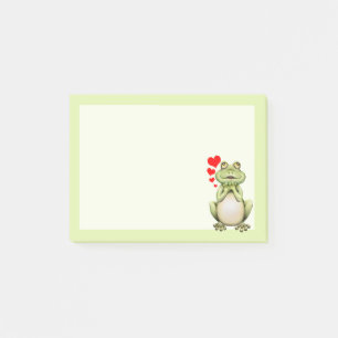 Post-it® Vert de dessin d'amour de la grenouille mûre