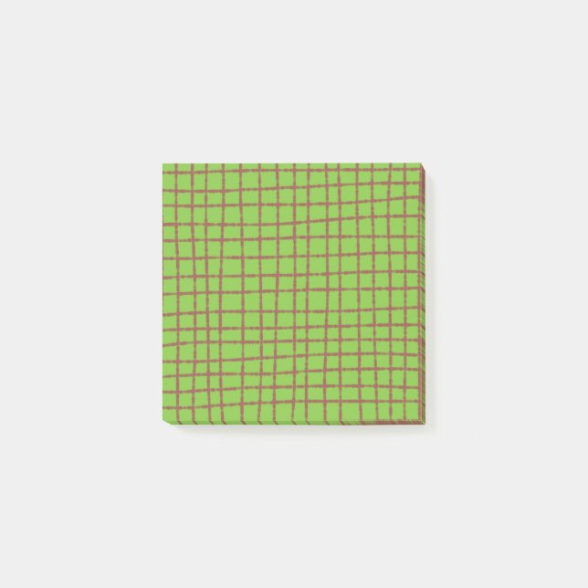 Post-it® Vert et Brown chèque Motif élégant (Devant)