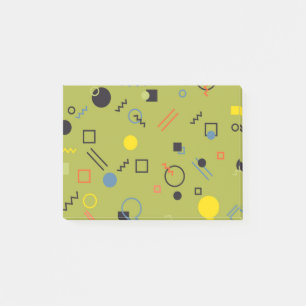 Post-it® Vert, moderne, cool, tendance, urbain, Memphis mot