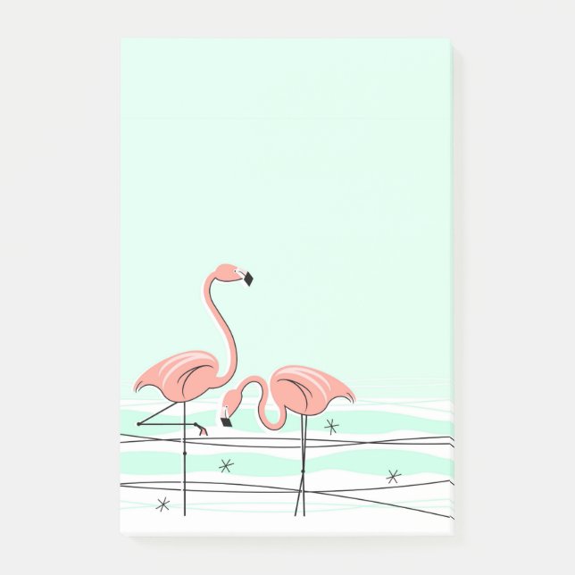 Post-it® Verticale de paires d'Aqua de Flamant rose (Devant)