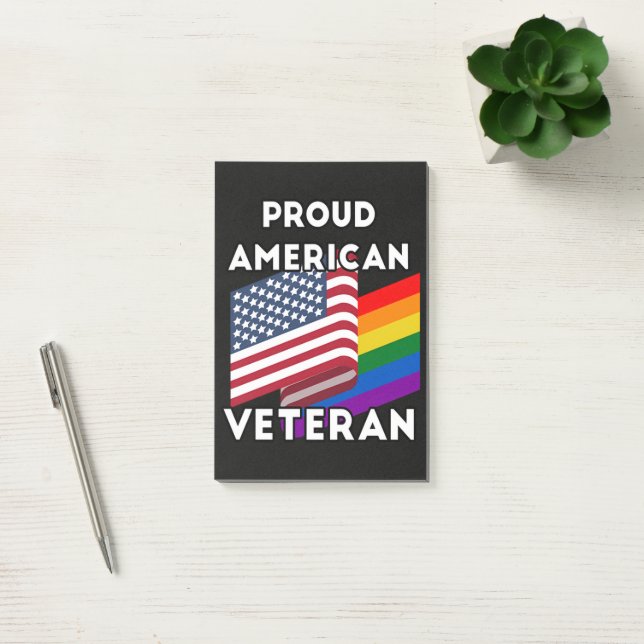 Post-it® Vétérans LGBT - Drapeau Américain  (Bureau)
