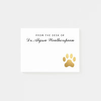 Vétérinaire Faux Gold Pawprint personnalisée