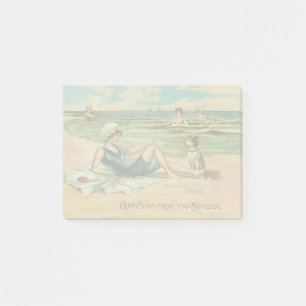 Post-it® Victorian Beach Swim Girl Ocean Summer Vacances