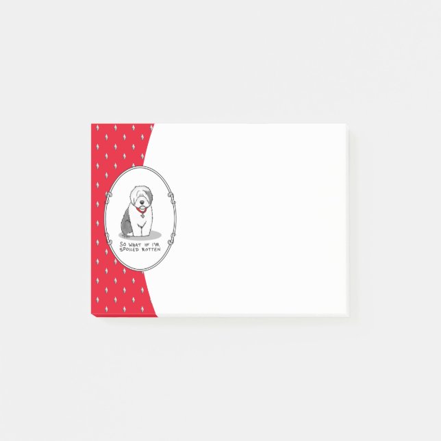 Post-it® Vieux chien de mouton anglais (Grey 1) (Devant)