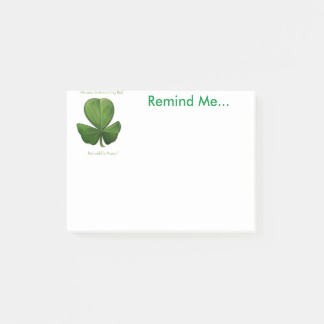 Post-it® Vieux dicton irlandais. Notes pour me rappeler (Devant)
