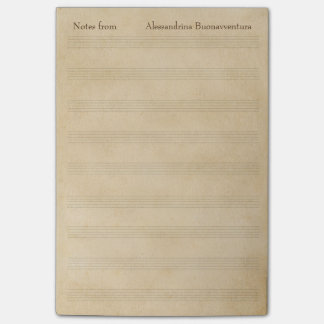 Post-it® Vieux texte de coutume de personnel de musique de