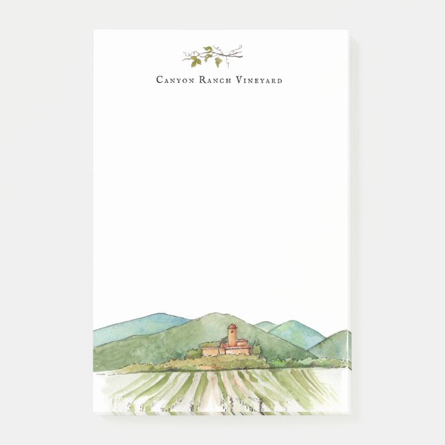 Post-it® Vignoble d'aquarelle (Devant)