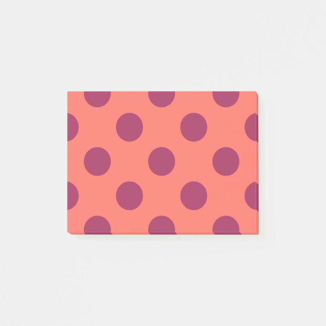 Post-it® Vin rouge et corail vivant pois (Devant)