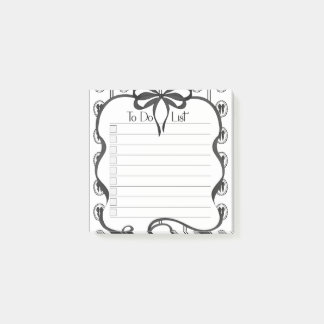 Post-it® Vintage Black Bow Checklist Sticky Note Pad