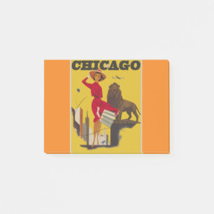 Post-it® Vintage Chicago USA Air Travel Publicité