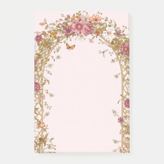 Post-it® Vintage Floral Romantic Pink Botanical (Devant)