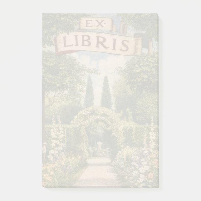 Post-it® Vintage Garden Ex Libris Bookplate  (Devant)