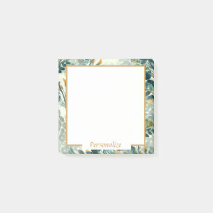 Post-it® Vintage Gold Floral Foliage Chic Trendy