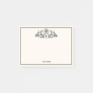 Post-it® Vintage Paons Monogramme Ivoire BG