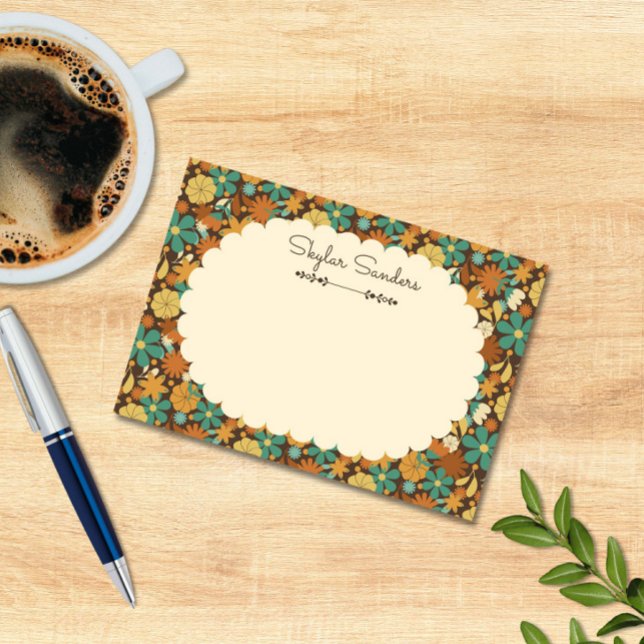 Post-it® Vintage Retro Floral Flower Power (Créateur téléchargé)