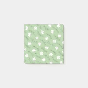 Post-it® Vintage Sage Green Floral Tropical Flower Motif