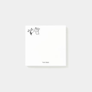 Post-it® Vintage Stork Livrant un bébé #1