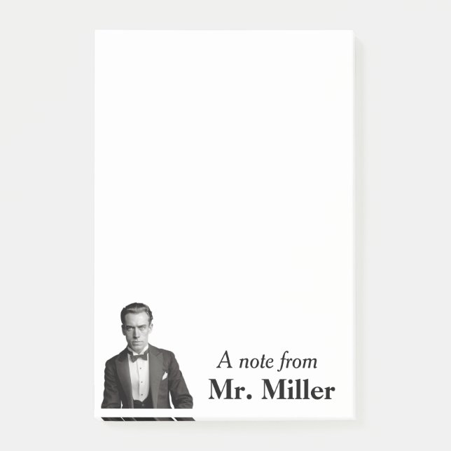 Post-it® Vintage Tuxedo Gent Personnalisé (Devant)