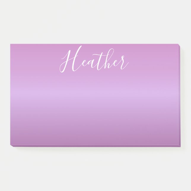 Post-it® Violet pourpre & écriture personnalisée blanc (Devant)