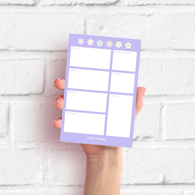 Post-It Violets avec Fleurs Pastel (Créateur téléchargé)