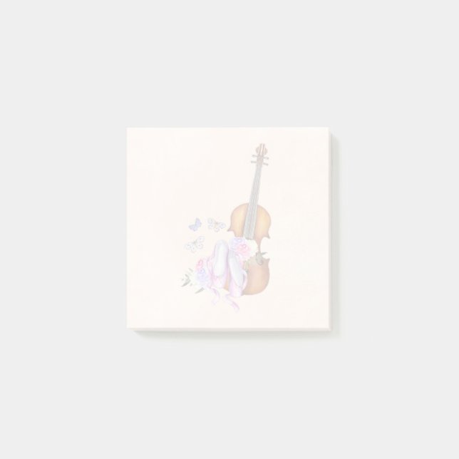 Post-it® Violon, Chaussures de Ballet, Fleurs et Papillons (Devant)