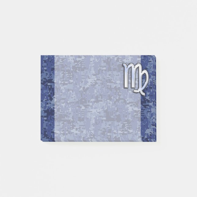 Post-it® Virgo Zodiac Connexion Camouflage numérique bleu (Devant)