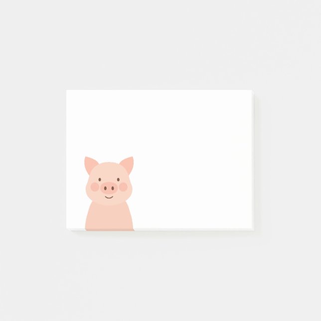 Post-it® Visage animal de ferme de porc mignon (Devant)