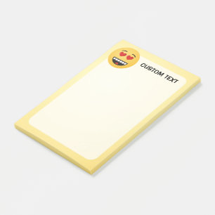 Post-it® Visage souriant aux yeux en forme de coeur