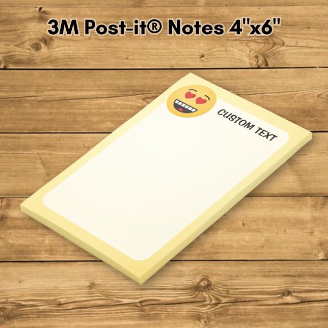 Post-it® Visage souriant aux yeux en forme de cœur (Créateur téléchargé)