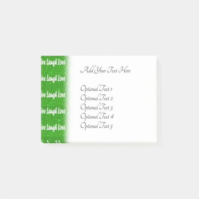 Post-it® Vivez Riez Aimez Message Vert Positif (Devant)