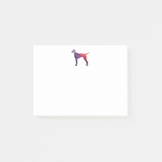 Post-it® Vizsla Chien Motif géométrique Silhouette violet (Devant)