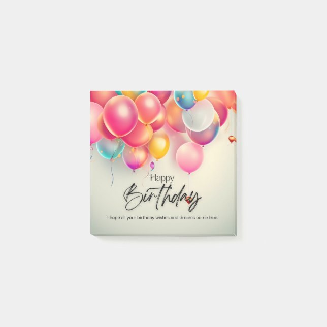 Post-it® Vœux d'anniversaire colorés (Devant)