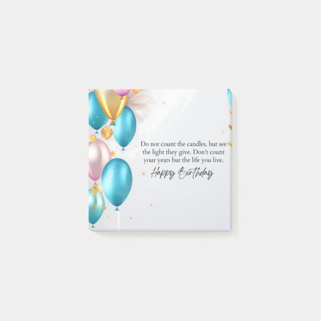 Post-it® Voir la lumière pour son anniversaire (Devant)
