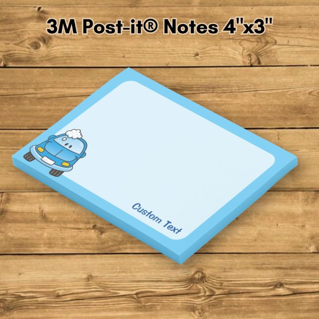 Post-it® Voiture bleue avec des bulles (Créateur téléchargé)