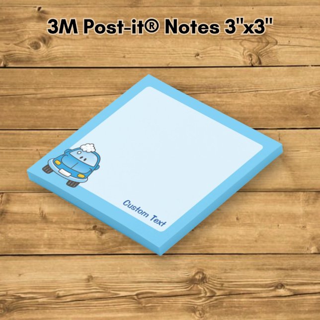 Post-it® Voiture bleue avec des bulles (Créateur téléchargé)