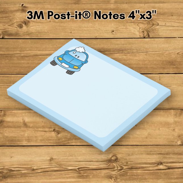 Post-it® Voiture bleue avec des bulles (Créateur téléchargé)