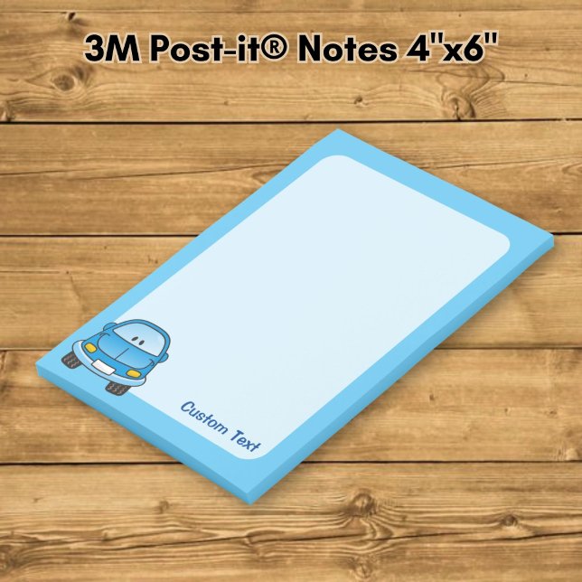 Post-it® Voiture de dessin animé bleue (Créateur téléchargé)