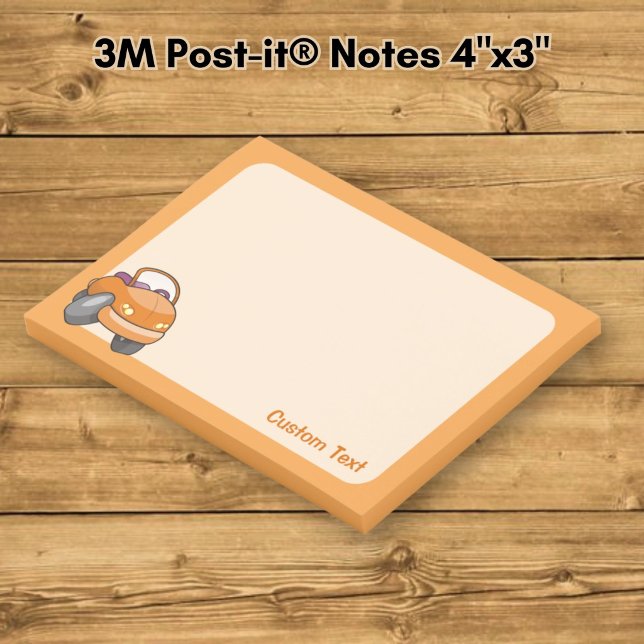 Post-it® Voiture de dessin animé orange (Créateur téléchargé)