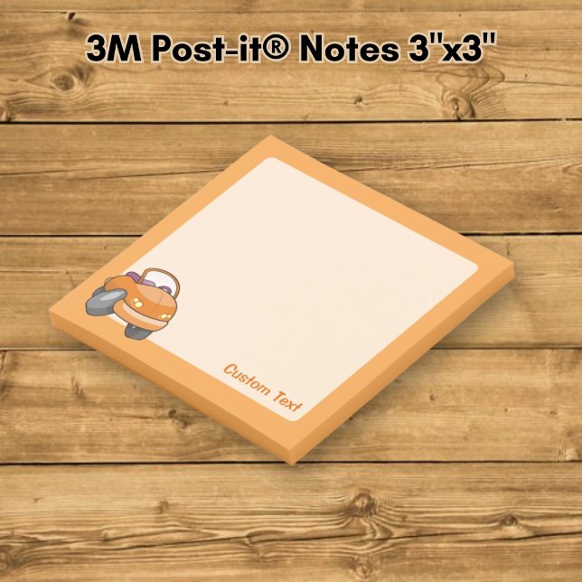 Post-it® Voiture de dessin animé orange (Créateur téléchargé)