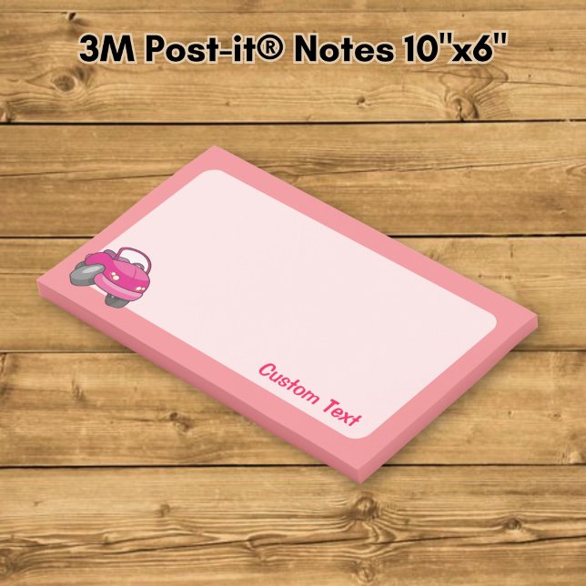 Post-it® Voiture de dessin animé rose (Créateur téléchargé)