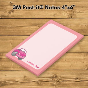 Post-it® Voiture de dessin animé rose