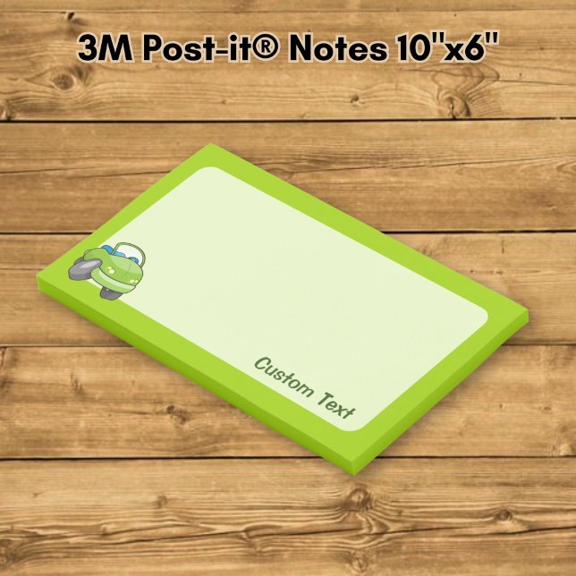 Post-it® Voiture de dessin animé vert citron (Créateur téléchargé)