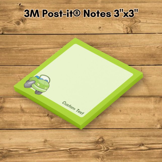 Post-it® Voiture de dessin animé vert citron (Créateur téléchargé)