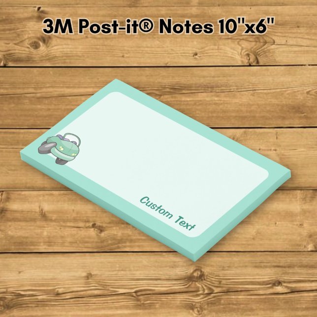 Post-it® Voiture de dessin animé vert menthe (Créateur téléchargé)