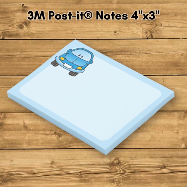 Post-it® Voiture dessin animé bleu (Créateur téléchargé)