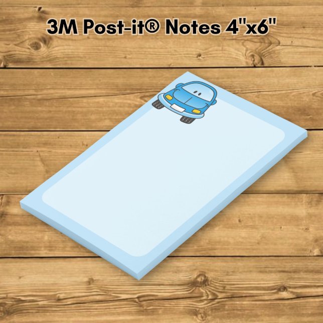 Post-it® Voiture dessin animé bleu (Créateur téléchargé)